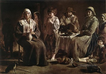 100 Great Art Painting - Louis or Antoine Le Nain Peasant Family